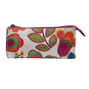 Clinique Limited Edition Small Travel Size Floral Canvas Makeup Cosmetic Bag